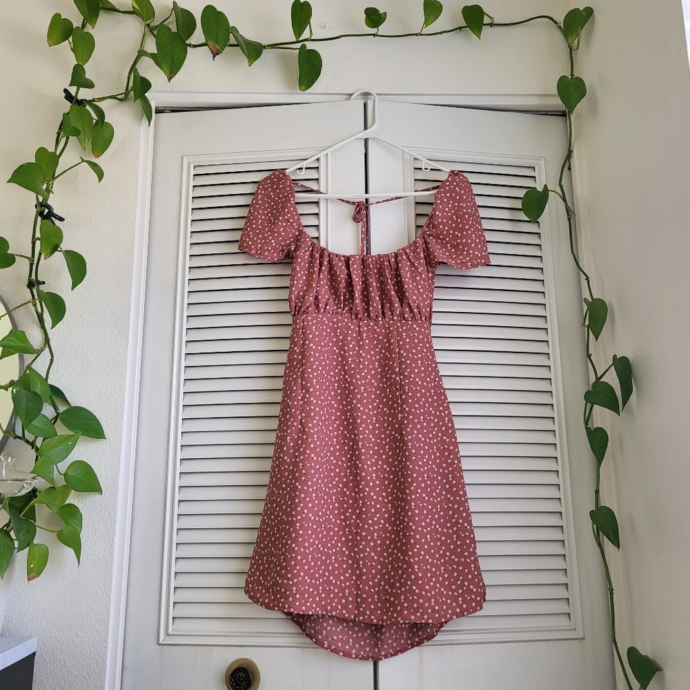Cloud Sky - Floral Open Back Pink Dress